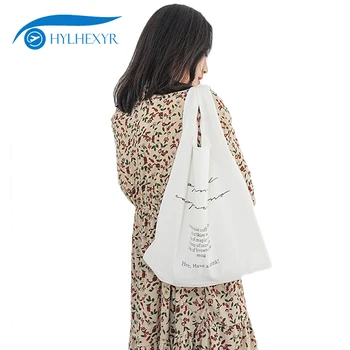 

Hylhexyr Chic Washed Cotton Hand Bags Letter Canvas Handbag Ladies Beach Handbags Shopping Bags For Women 2019