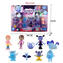 Хэллоуин 9 шт./компл. Junior Vampirina рисунок игрушки для детей Коллекционная модель в стиле вамп летучей мыши для девочек; модели из ПВХ Аниме фигурки подарок