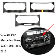 C Class W204 углеродное волокно кондиционер управление выходом салона для mercedes Benz W204 2011 2012 2013 стайлинга автомобилей