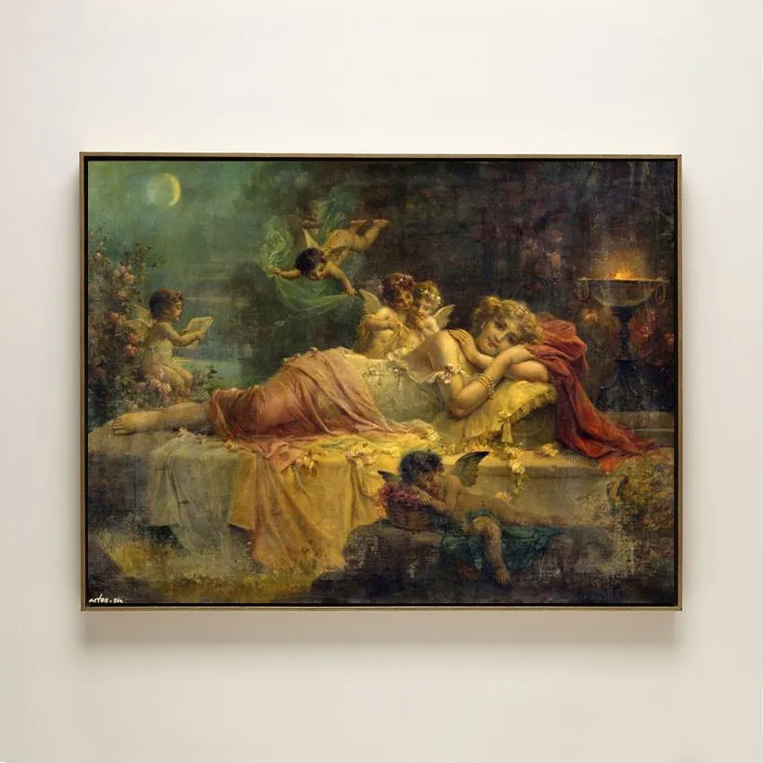 free shipping classical baby angels sleeping beauty canvas paintings oil painting printed on canvas wall art decoration picture