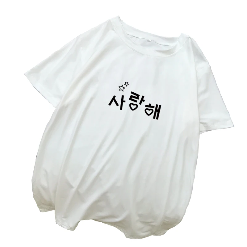 Harajuku Kawaii T Shirt Women Summer Korean Letter Printed Short Sleeve Tshirt Tops Casual Loose Streetwear Camiseta Mujer Shirt (1)