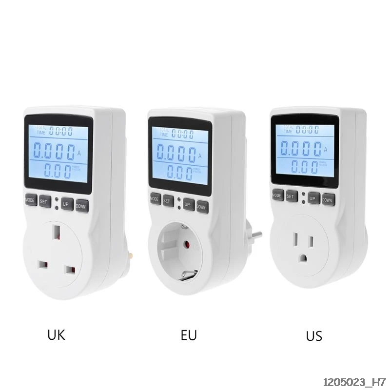 Digital Power Meter Socket EU/US/UK Plug Energy Current Voltage Watt Electricity Cost Measuring Monitor Analyzer | Инструменты