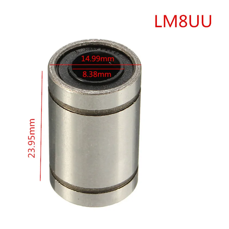 2 шт. LM8UU 8 мм Линейный шарикоподшипник втулки 8 мм для 3d принтера ЧПУ Запчасти Аксессуары