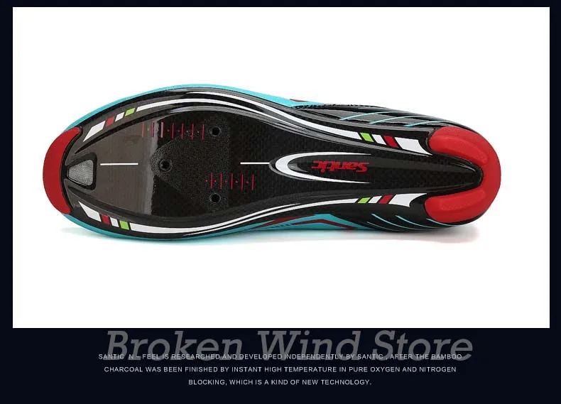 Santic Велоспорт углеродного волокна дорожный спортивную обувь Сверхлегкий дышащая Спортивная обувь велосипеды самоблокирующимся велосипед обувь кроссовки