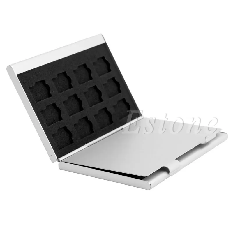 Серебряный алюминиевый чехол для хранения карт памяти держатель коробки для 24 TF Micro SD карт-L059 горячий