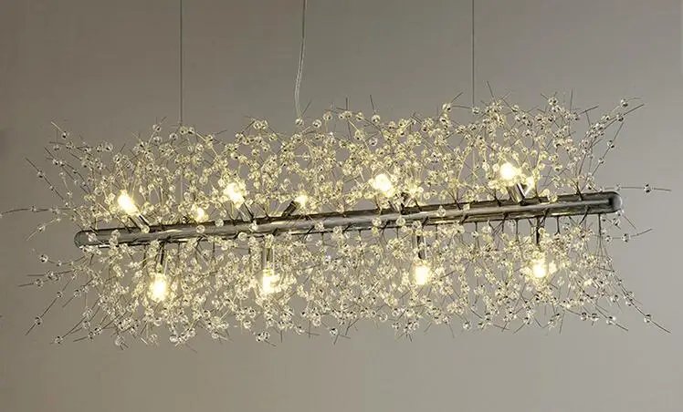 Скандинавские современные минималистичные хрустальные люстры для гостиной, американские креативные Художественные Светодиодные лампы для спальни, светодиодное потолочное освещение