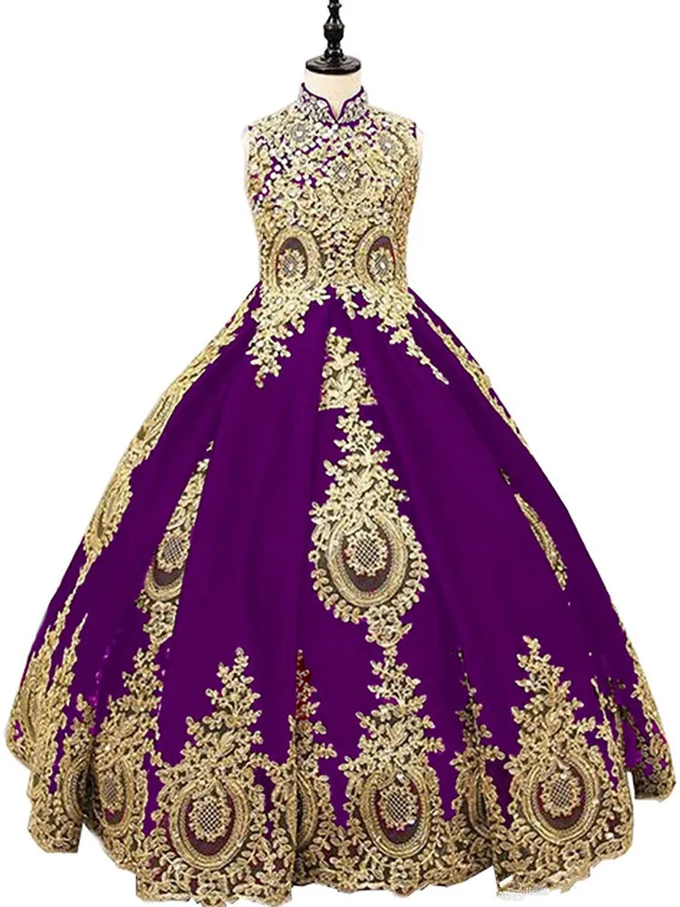 Элегантные Платья с цветочным узором для девочек милые маленькие платья золотой