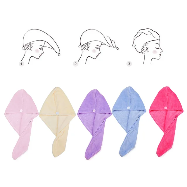 Buy 1Pc Fashion Women Girls Hair Dryer Towel Drying Head Wrap Hat Makeup Cap