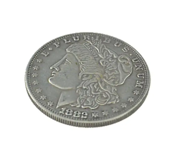 1 шт., стальной Морган доллар(3,8 см диаметр), магические трюки, реквизит для крупным планом, аксессуары, иллюзия, появляющаяся/исчезающая монета