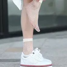 Женские корейские короткие носки с круглым вырезом прозрачные открытые ажурные пэчворк Одноцветный хип-хоп Уличная дышащие чулки