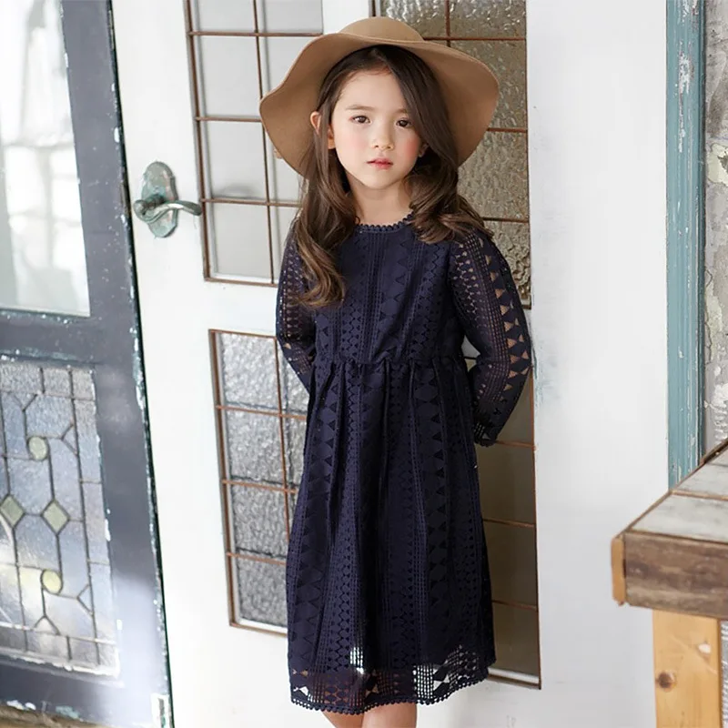 2017 Spring Girl Lace Princess Dress 2-14Y Children Clothes Kids Dresses For Girls Long Sleeve Baby Girl Party Wedding Dress цена 2017 Spring Girl Lace Princess Dress 2-14Y Children Clothes Kids Dresses For Girls Long Sleeve Baby Girl Party Wedding Dress цены онлайн