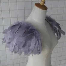 Эполеты ручной работы из серых перьев# FSP13003A