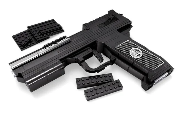 373pcs Desert Eagle Pistol Power GUN Weapon Arms Model 1:1 3D Model Brick Gun Building Block Set Toy Gift For Children enlighten fight inserted assembled building blocks 407 set brick black weapon compatible air gun block model pistol toy for boys