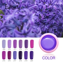 2018 6 ml/kutu Lokai Oje Cila UV LED Lamba Kurutma Mor Renk Serisi emmek-off Jel Tırnak LED UV Jel Üst kat Taban Kat Gerekli