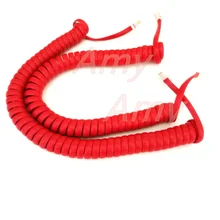 5pcs/lot Four core tel line / curve / line curve handle telephone handset cord.