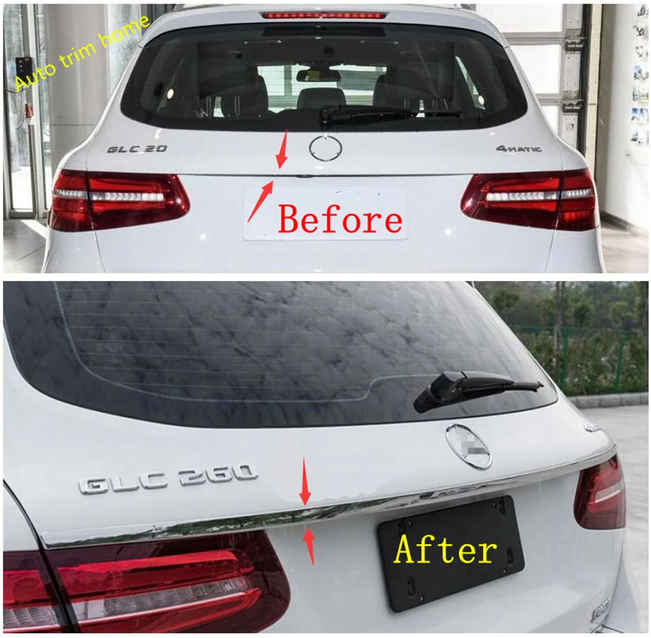 Lapetus верхняя часть для багажника задняя дверь Накладка полоса крышка отделка подходит для Mercedes Benz GLC X253- авто аксессуары