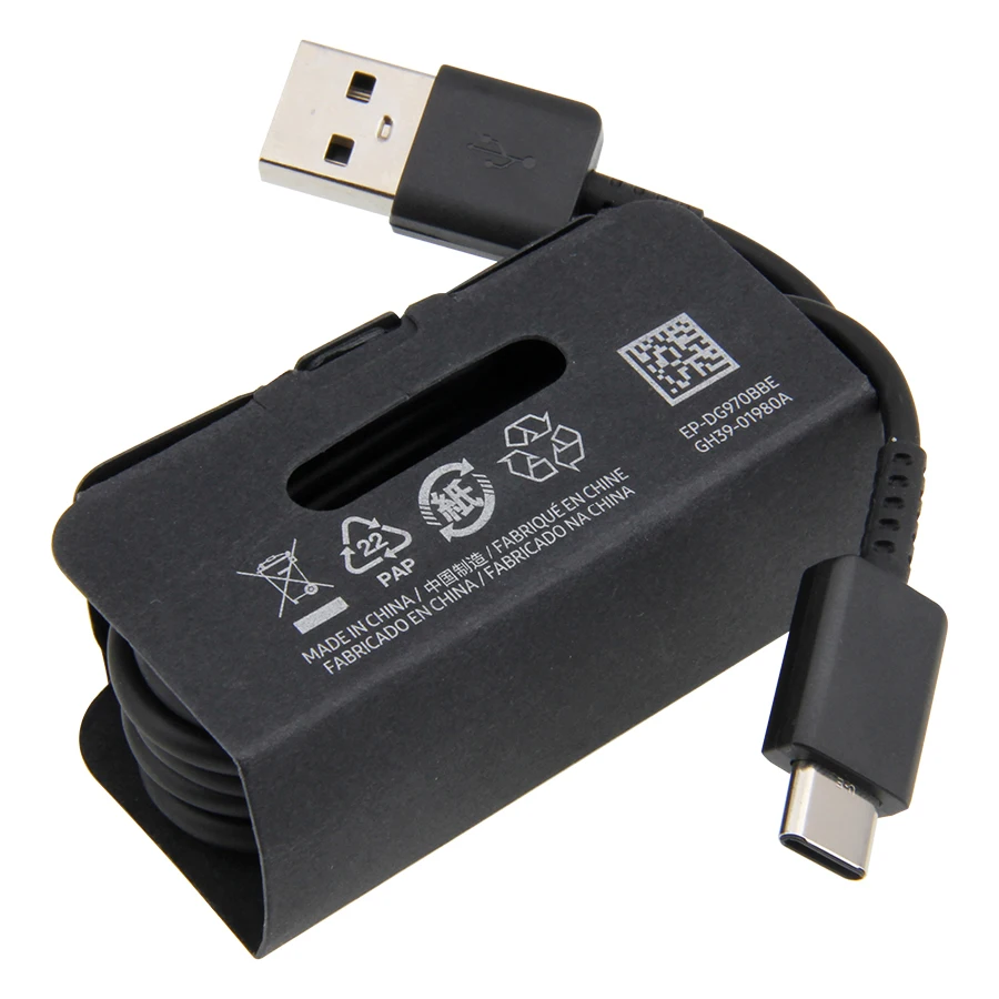 

1m USB C Cable For Samsung S10 Fast Charge Wire Cord Black Type-C Cables for Mobile Phone Charging Line 500pcs