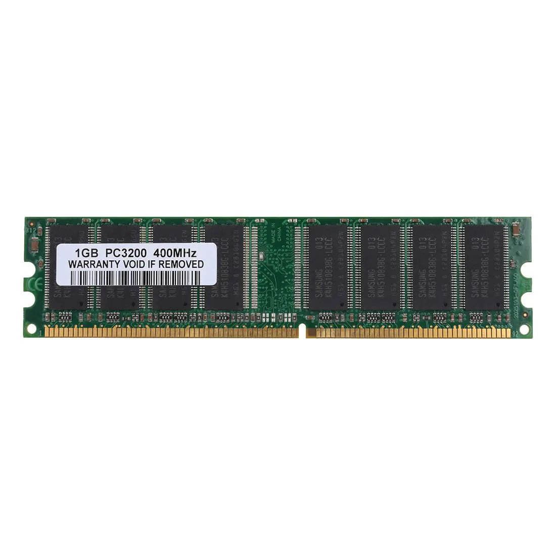  4GB Kit (4x 1GB) DDR1-400MHz PC Desktop Memory PC1-3200 184pin Non-ECC DIMM Ramgreen