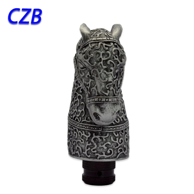 

2016 Universal Manual Interior Parts Gear Stick Knob Shift Shifter Lever Knob Silver zodiac sign horse Marches Fast shipping