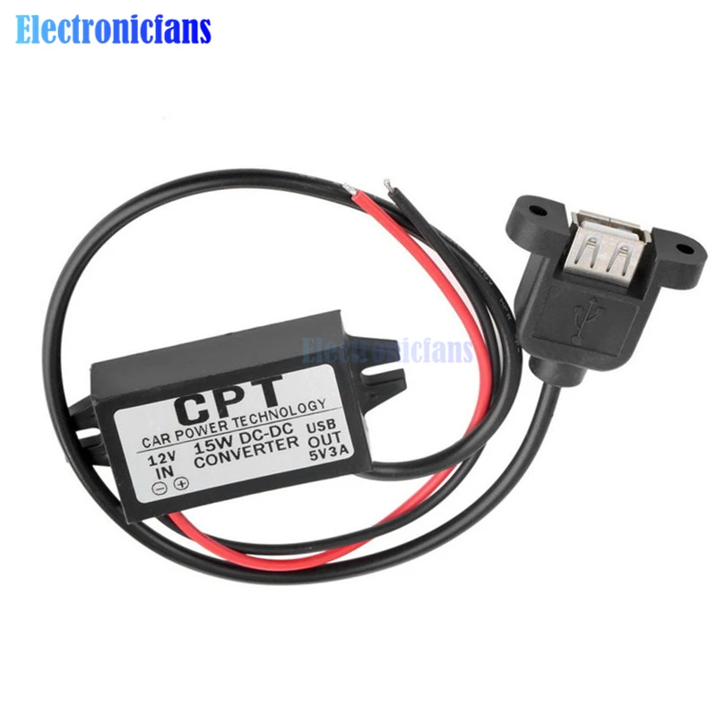 

DC-DC 12V to 5V Step-down Buck Converter Module USB Converter Mini USB Car Power Output Adapter Low Heat 96% Conversion