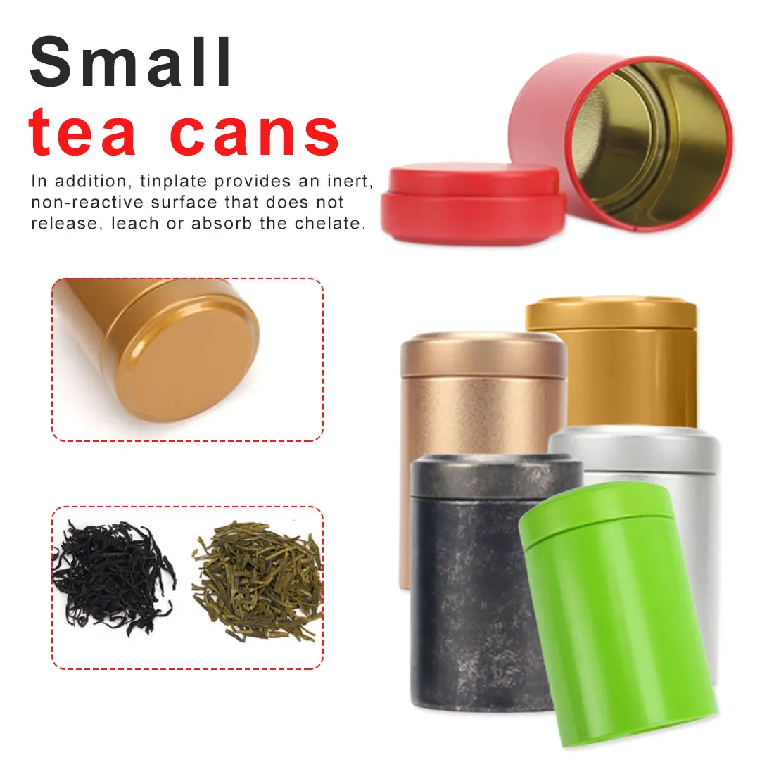 Tank Aluminum Smell Proof Portable Small Metal Sealed Cans Travel Caddy Airtight Container Stash Jar Tea/Caddy Airtight Smell