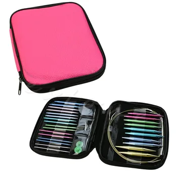 

Woven 13pairs Aluminum Change Head Circular Knitting Needle Ring Set Tools for knitting needles
