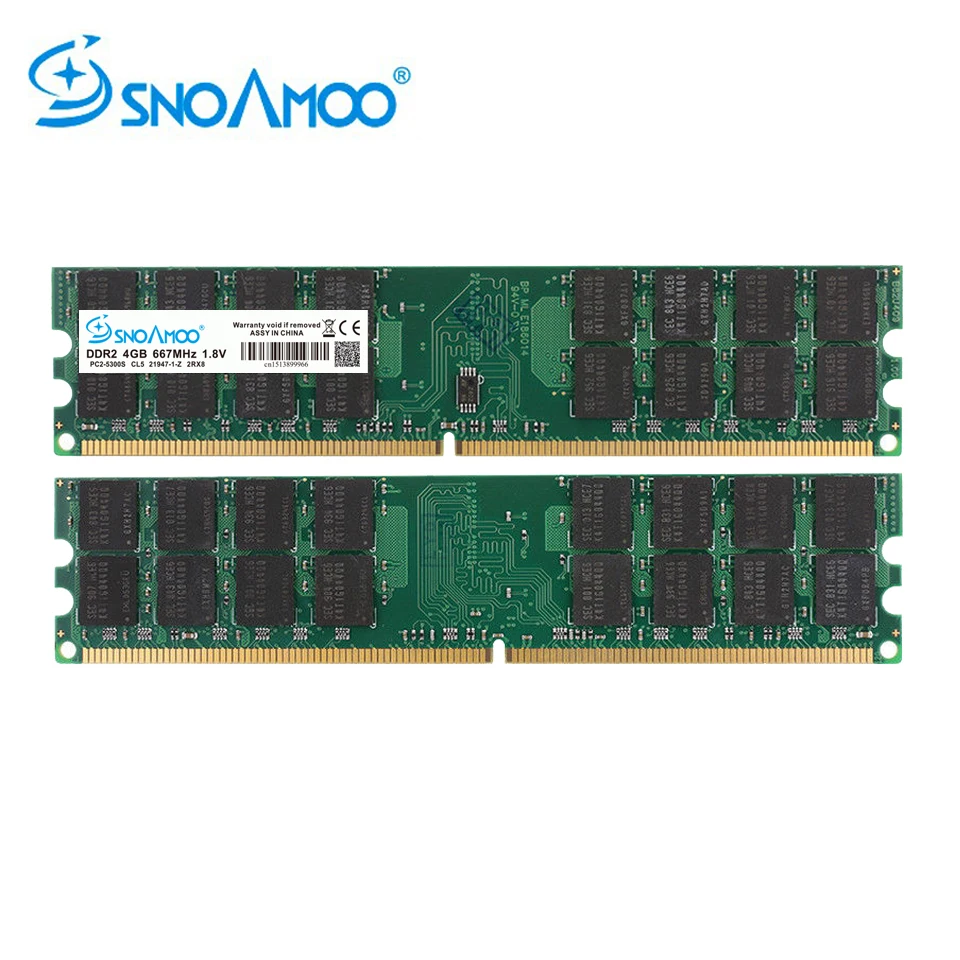 Оперативная память SNOAMOO DDR2 4 ГБ 800 МГц PC2-6400 Настольный ПК Память DIMM 240 контактов для системы AMD Совместимость высокого качества