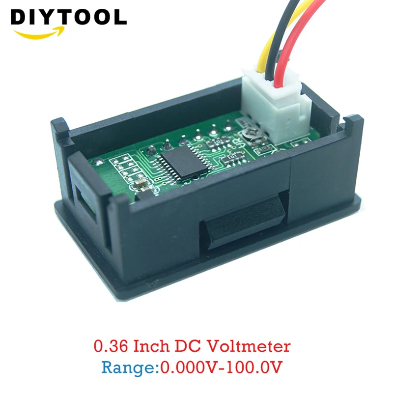 0,36/0,56 светодиодный цифровой вольтметр измеритель напряжения вольт инструмент 4 Бит 3 провода Красный дисплей