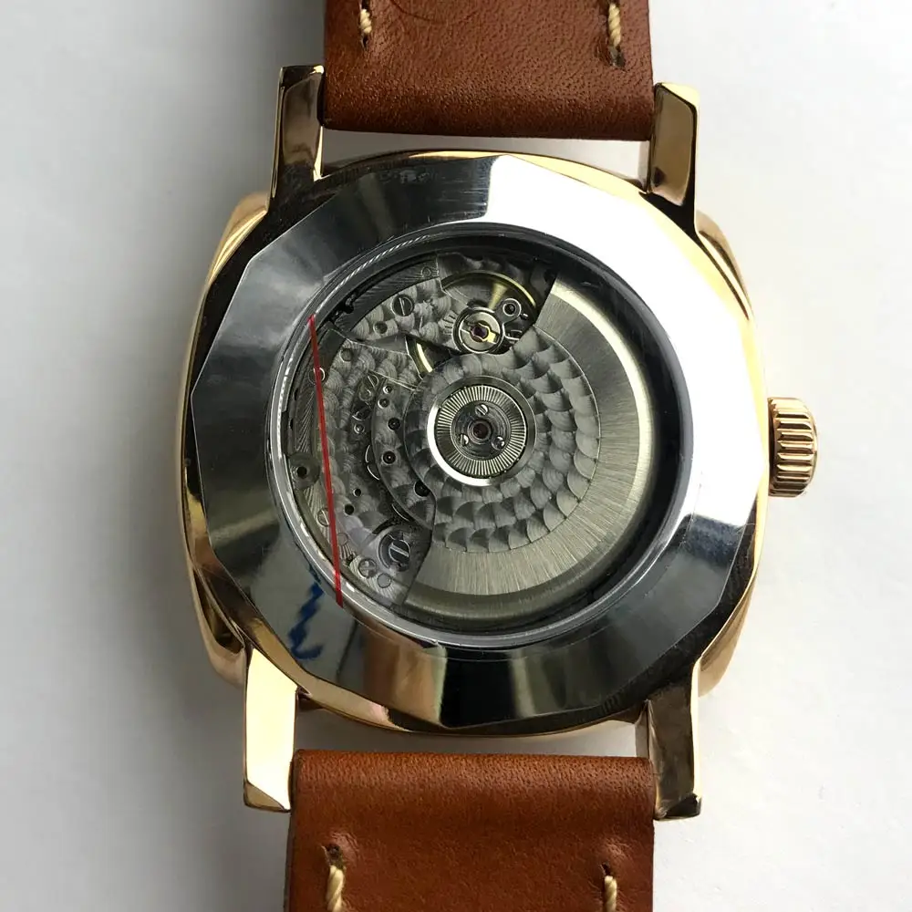 Часы PARNIS GMT мужские 47 мм автоматические золотые из нержавеющей стали светящиеся
