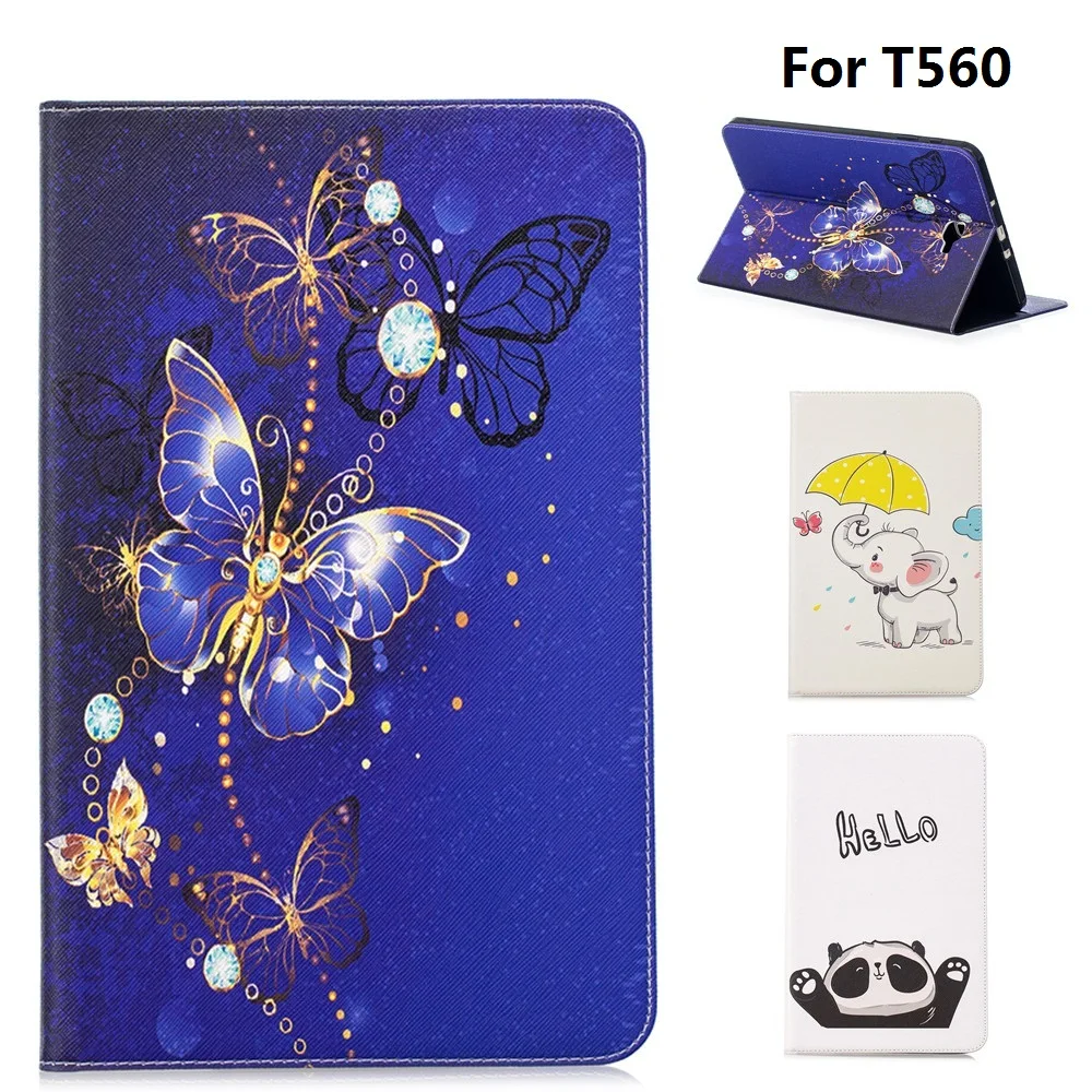 

Cartoon Animals Pattern PU and PC With Card Slot Cover Case for Samsung Galaxy TabE 9.6 T560 T561