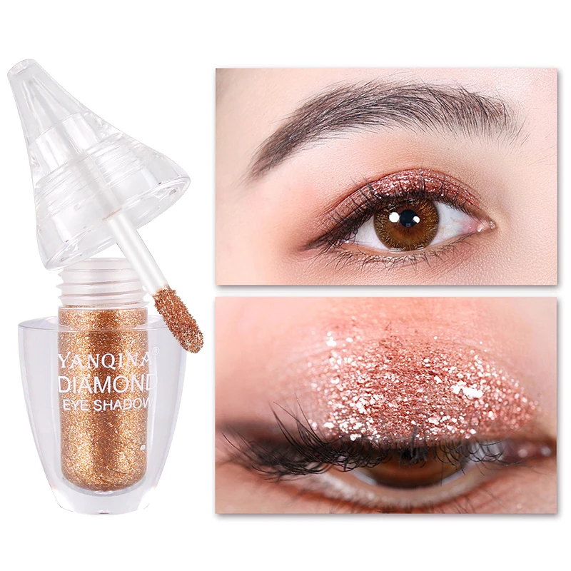 

YANQINA Liquid Eye shadow Shimmer Powder Palette Shine Smoky Long Lasting Waterproof Dimond Glitter Liquid Women's Cosmetic