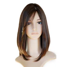 Jewish Wig European Virgin Hair Straight Human Hair Wigs Silk Top Side Bangs Kosher Wig Free Shipping Sunny Queen