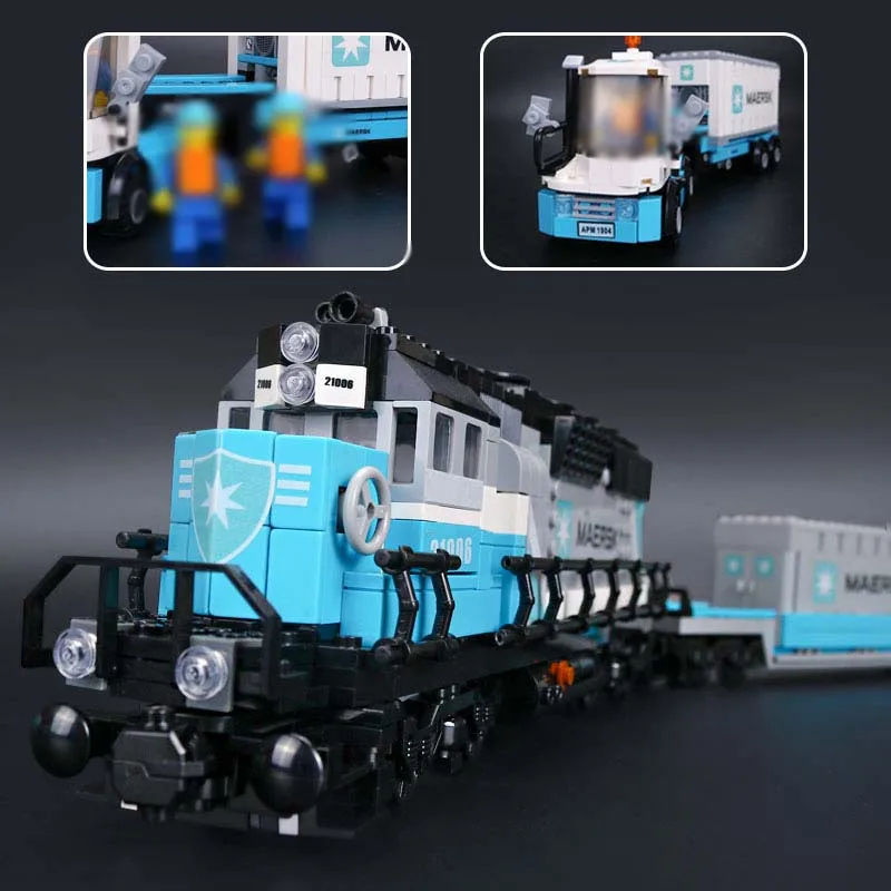 

Lepin 21006 1234Pcs Genuine Technic Ultimate Series The blue Train Set Building Blocks Bricks Educational LegoINGlys 10219