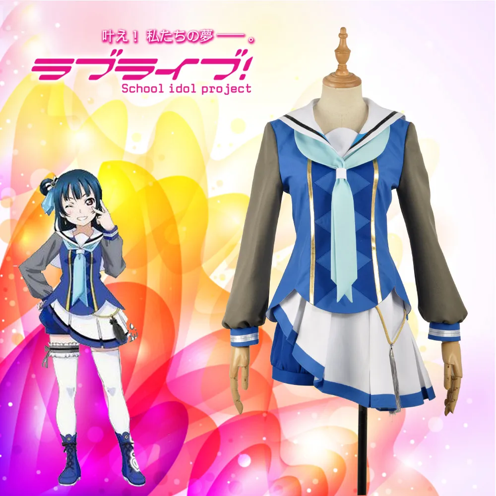 Любовь в живую! Солнце! Aqours Tsushima Yoshiko все членов OP2 платье для выступлений на сцене