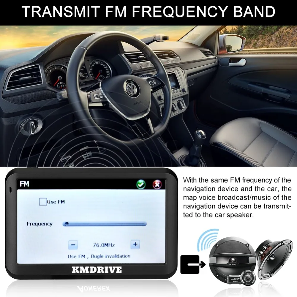 KMDRIVE " дюймовый автомобиль грузовик gps навигация Sat Nav FM 8 Гб MP3/mp4 плееры комплект бесплатные карты