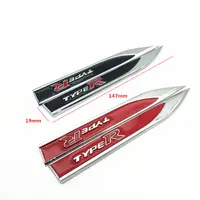 2pcs הרבה 2pcs / הרבה 3D מתכת פנדר Side רכב מדבקה עבור הונדה סיוויק Type R לוגו FD2 FD FA Mugen Typer מרוצי אביזרים לרכב-סטיילינג (5)
