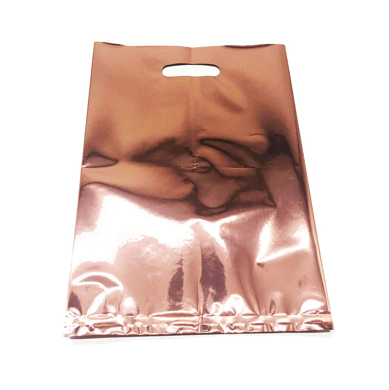 Us 2 6 10 Off 10pcs Lot Rose Gold Color Plastic Gift Bags Fluorescence Theme Candy Loot In