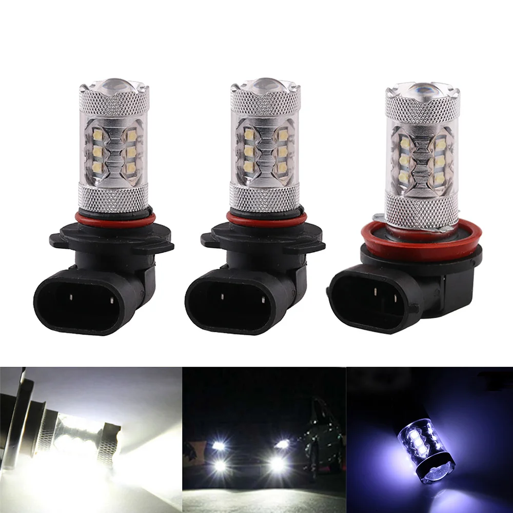 2 шт. Автомобильные светодиодные лампы H8 H11 9005 9006 6000 2828SMD 80 Вт|Передние LED-фары для