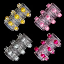 Penis Sleeve Condom For Men G Point Stimulation Delay Ejaculation Reusable Condoms With Beads For Sex Penis Extender Dildo Toys