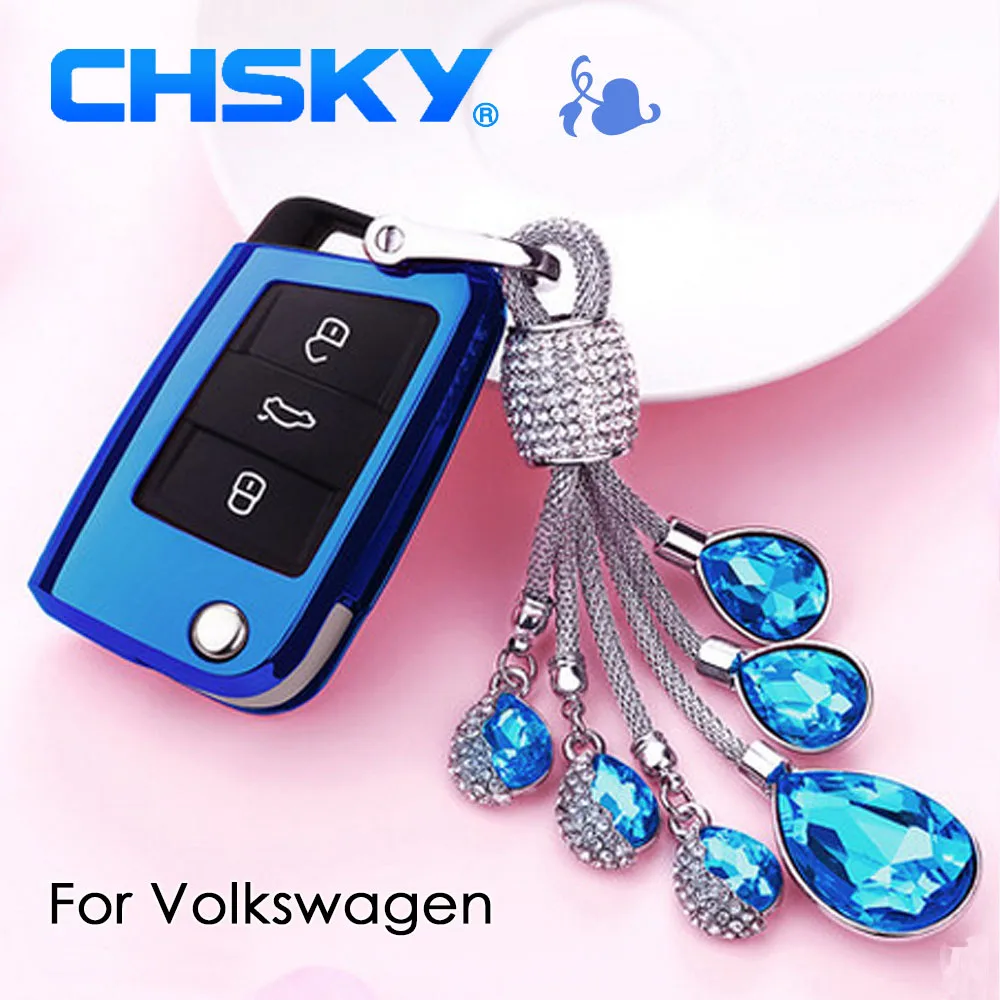 Чехол для ключей CHSKY из ТПУ volkswagen vw чехол Golf 7 6 5 mk7 Skoda Octa VI автомобильные