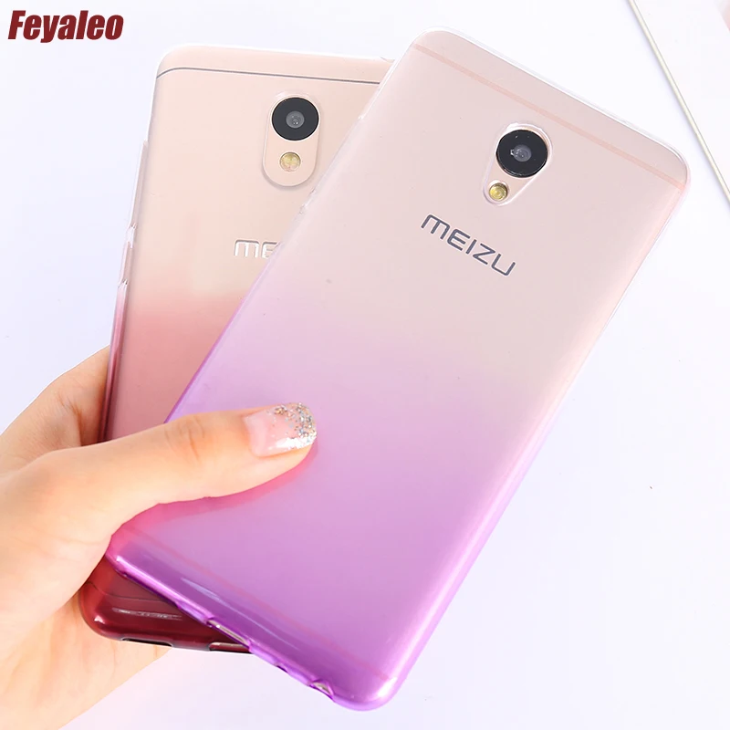 

For Meizu M5C A5 M3 M5 M6 Note M3S M3mini Cases Meizu Note 8 15 Plus M5S M6S S6 C9 Pro Clear TPU Phone Case Gradient Color Cover