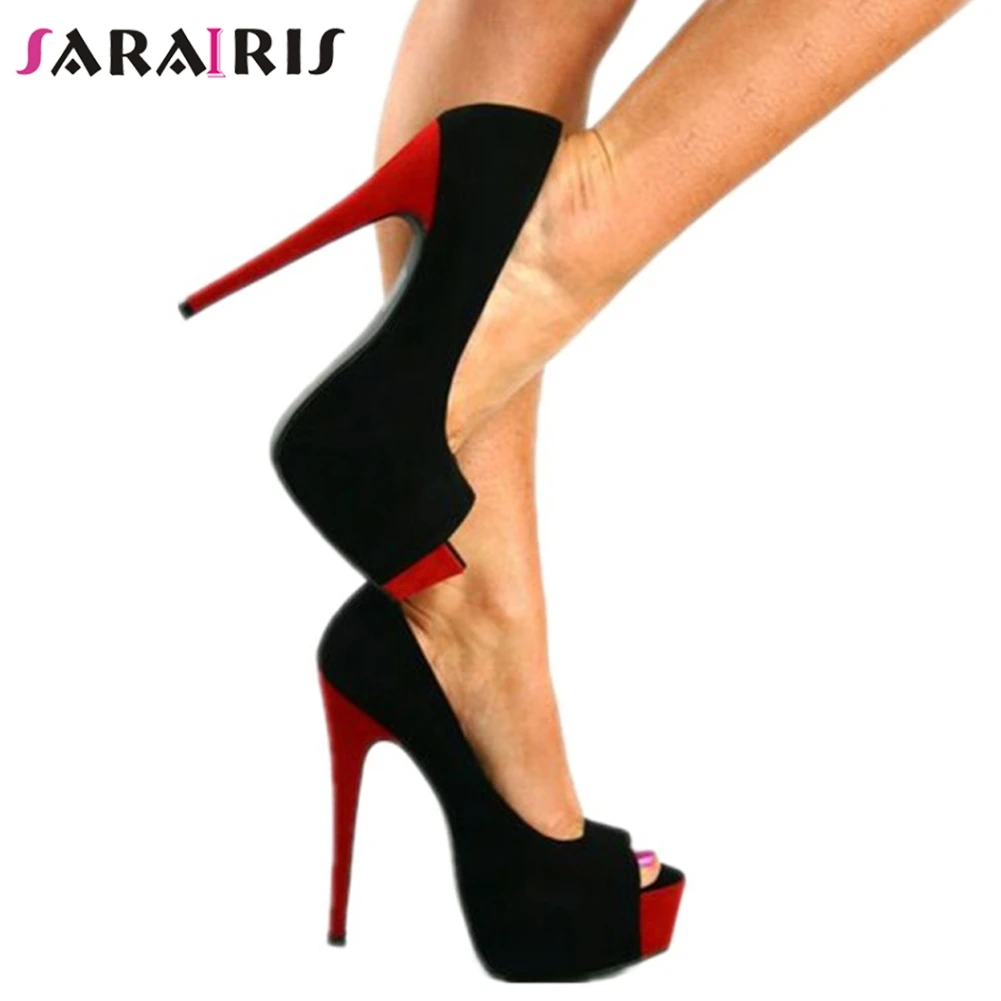 

Brand Design Sexy Nightclub Big Size 35-47 Party Thin Heeled Women Shoes Peep Toe High Heels Platform Shoes Woman Pumps Women