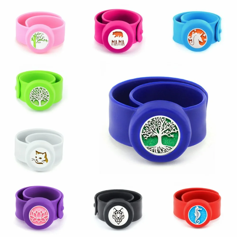 

Tree of Life 25mm Mosquito Repellent Bangle Bracelet Aromatherapy Perfume Diffuser Silicone Barcelets For Children 10pcs Pads
