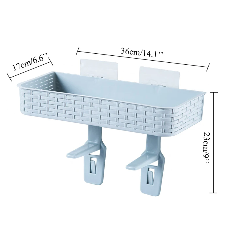 البلاستيك تخزين الرف للحمام سلة تنظيمية للأدوات المطبخ مصاصة مجلس الوزراء تخزين الرف المنزل شنقا الديكور مربع