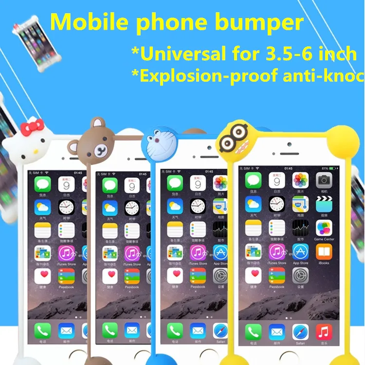

3.5-6 inch Universal mobile phone case Cartoon bone silicone bumper frame for Samsung Galaxy S8 S9 Plus For iphone X 6 7 8 Plus