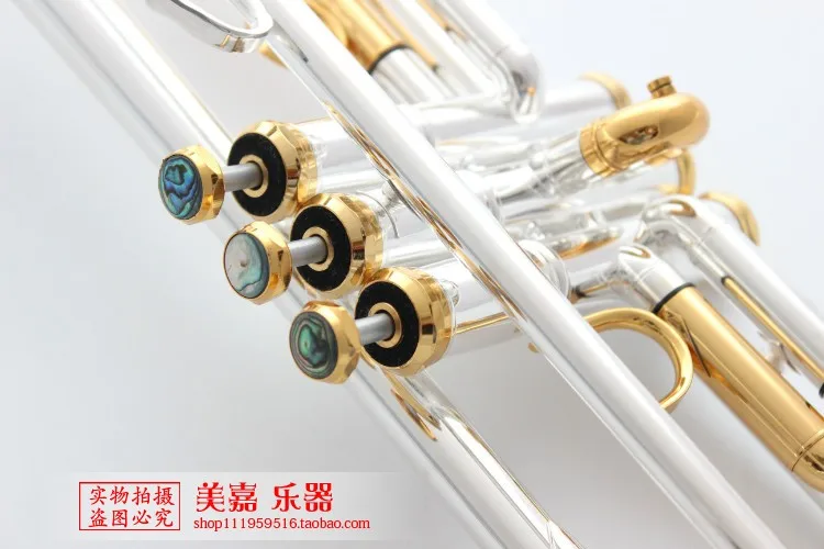New Bach LT180S-72 Bb Trumpet Instruments Surface Golden Silver Plated Brass Bb Trompeta Professional Musical Instrument