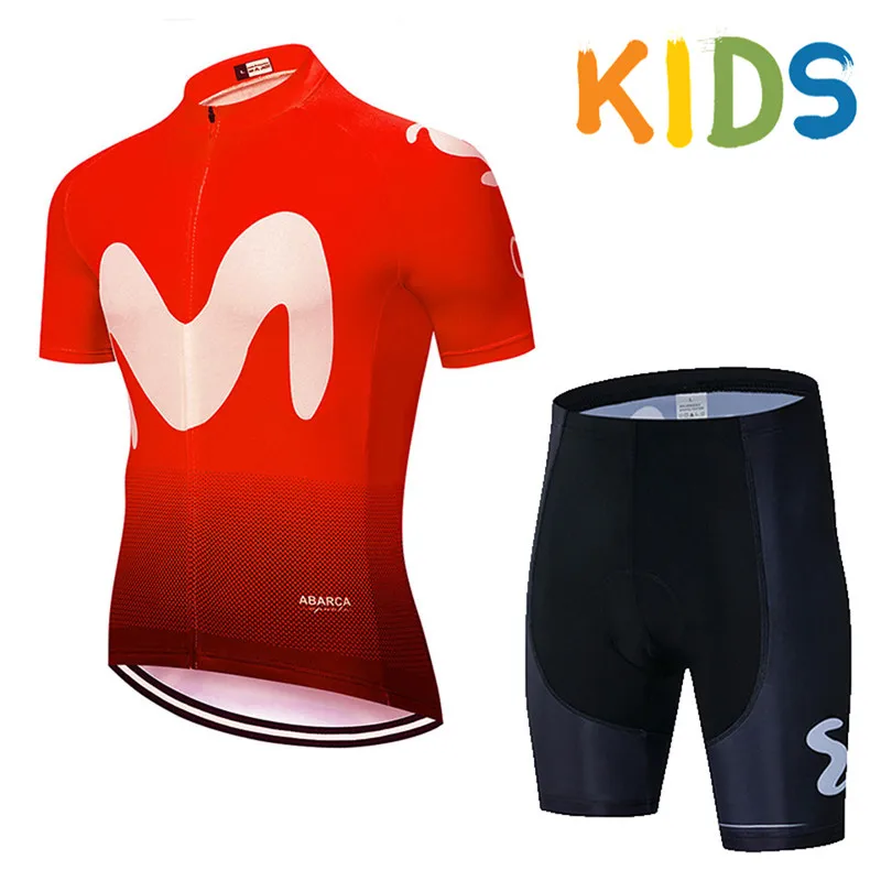 

Kids Movistar team Wear Short Sleeves Cycling Clothing Boys Clothing Cycling Clothing Cycling Clothes Girl Sports Suit