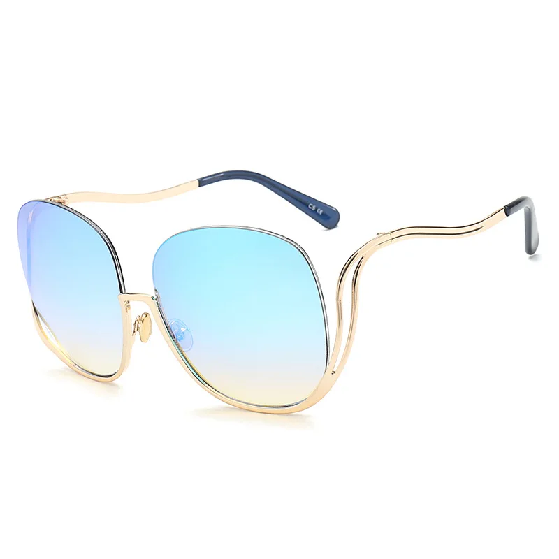 SIMPRECT, негабаритные солнцезащитные очки для женщин,, высокое качество, металлические, большие, квадратные, солнцезащитные очки, модные, Ретро стиль, UV400, градиентные, зеркальные, Gafas - Цвет линз: C5