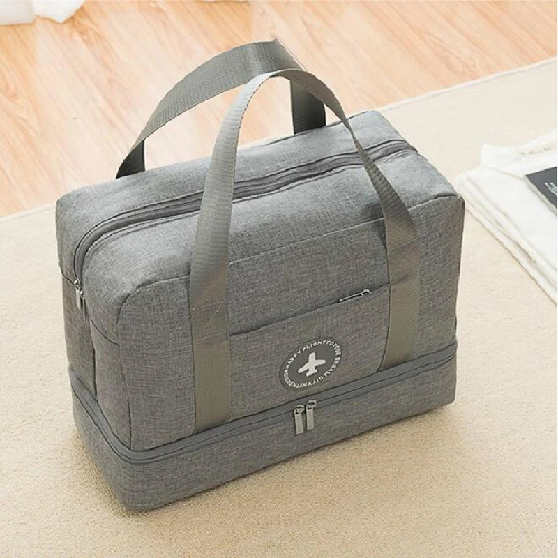 New Cationic Fabric Waterproof Travel Bag Large Capacity Double Layer Beach Bag Portable Duffle Bags Packing Cube Weekend Bags