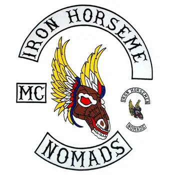 

IRON HORSEMEN NOMADS Back Embroidered Anarchy Biker Rider Patch Embroidered biker Patches Badge